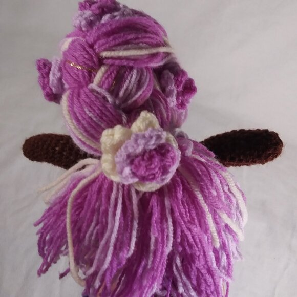 Crochet Purple Mermaid Doll - Picture 3 of 3
